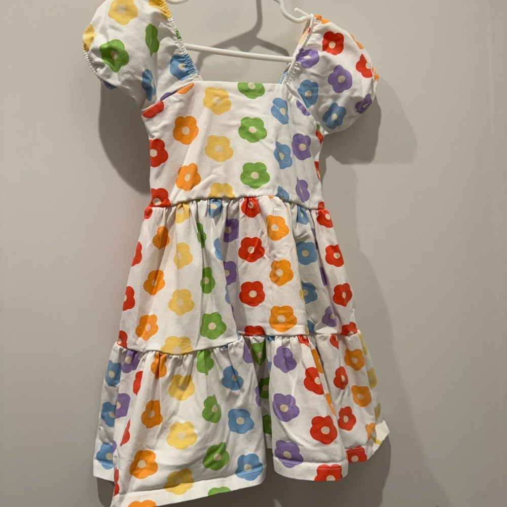 Monica + Andy Rainbow Poppies Organic Short Sleeve Life of the Party Dress - 2T - Picture 2 of 4